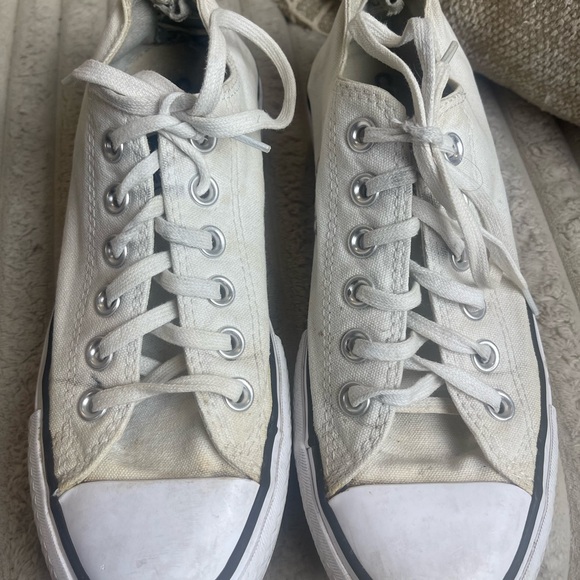 Converse Off-White Canvas Sneakers blue size 5.5 - Picture 7 of 8
